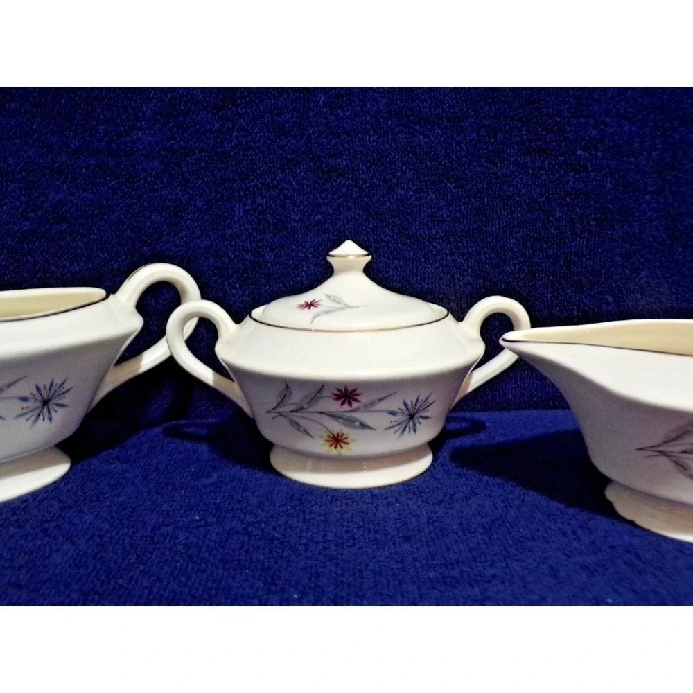 Vintage‎ Glamour by American Limogies USA Starflower MCM 3 Piece Serving Set